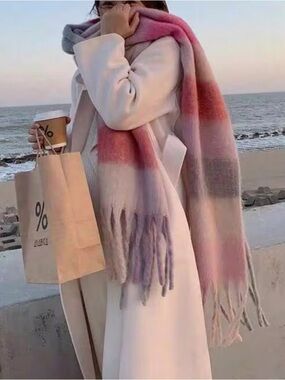 oversized plaid scarf